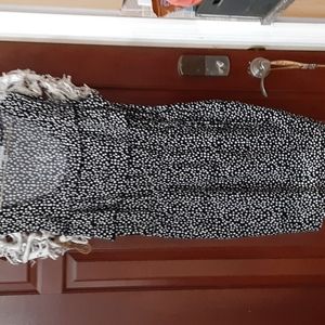 Danny & Nicole ruffled black and white Polka dot dress